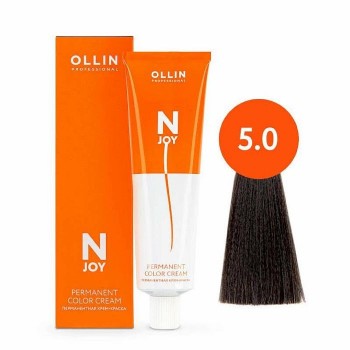 Перманентная крем-краска для волос OLLIN N-JOY 5.0 светлый шатен 100мл